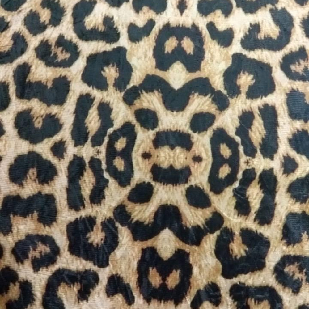 Tecido Suede Estampado Onça