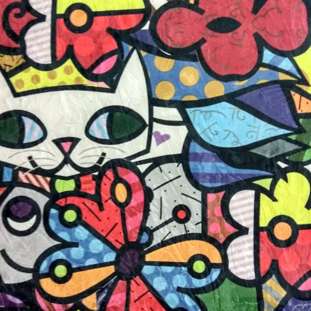 Tecido Suede Estampado Romero Britto