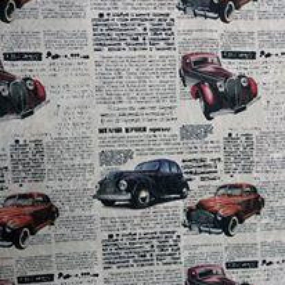 Tecido Suede Estampado Carros Antigos