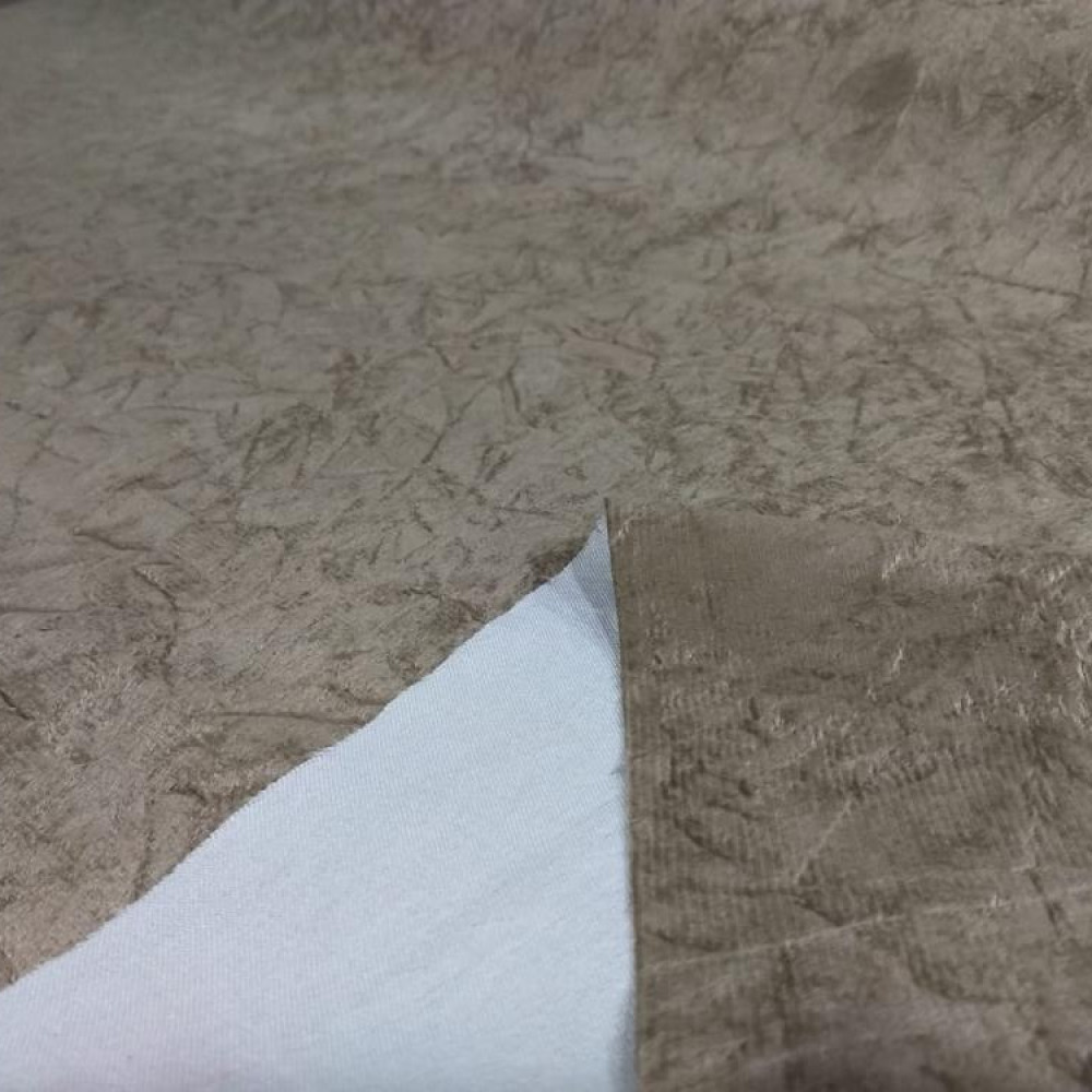 Tecido Suede Amassado Bege Escuro - Foto 1 de 2